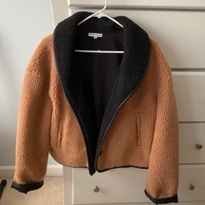 Moon River Sherpa Jacket Grey/Brown Mix